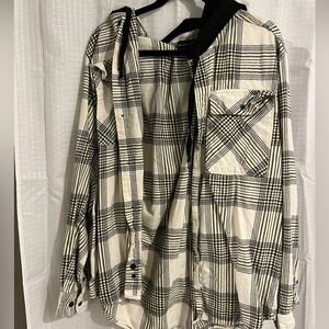 No Boundaries Black and White Checkered Shirt